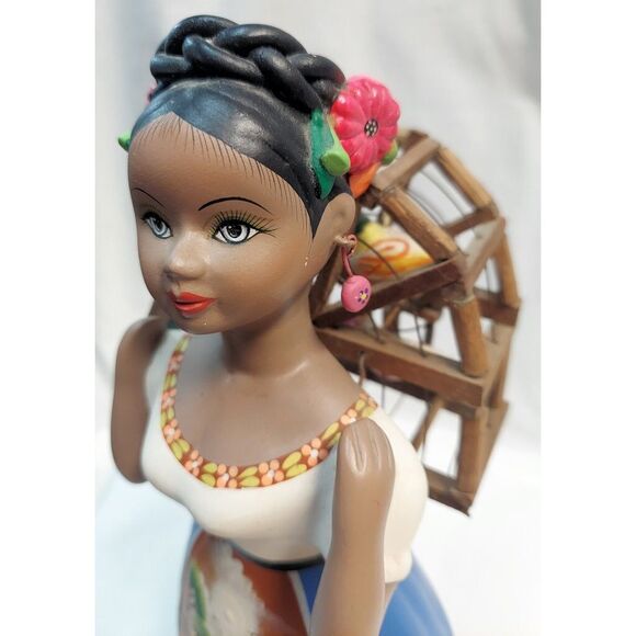 Najaco Lupita Doll Ceramic Figurine Statue Carrying Bird Cage with Birds - Picture 7 of 8
